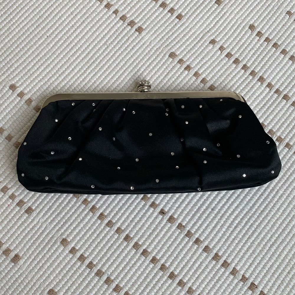 Rhinestone Black Clutch